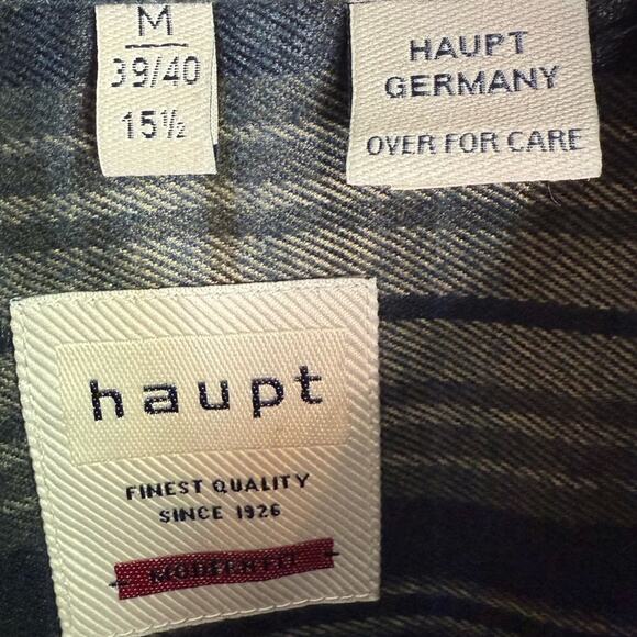 Haupt Germany Men’s Modern Fit Long-sleeve Button-front Shirt M-308 Sz M 15-1/2” - Picture 4 of 7